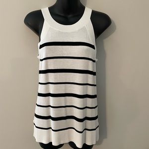 Banana Republic black and white striped tank top, lightweight sweater material